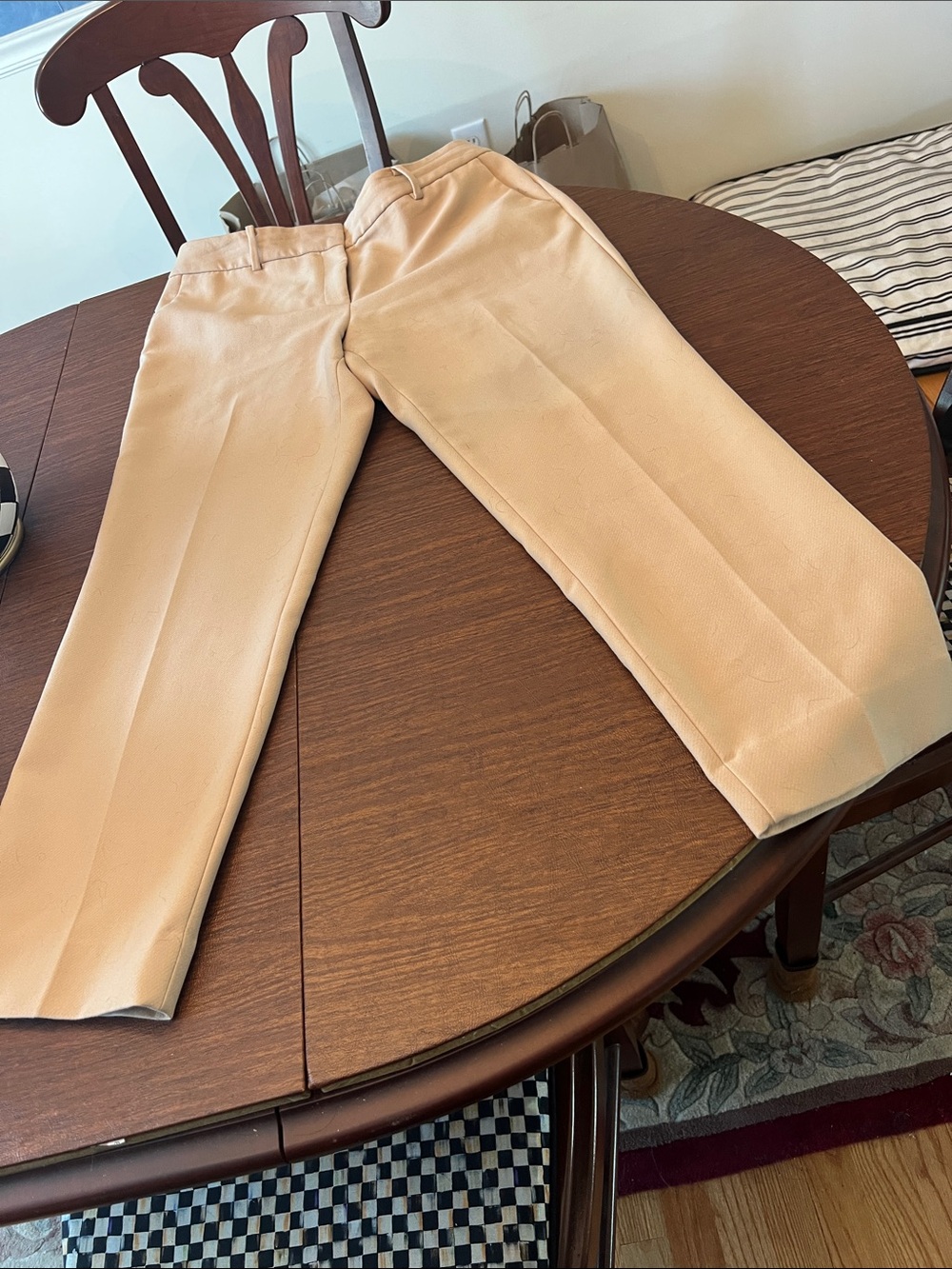 Talbots High Waist Hampshire Ankle Dress Pants in Light Beige